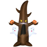 5' Halloween Inflatables Outdoor Decorations Ghost Tree with Pumpkins, Blow-Up L