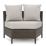 PT LIMON Single Outdoor Sofa Brown Faux Rattan Iron Frame