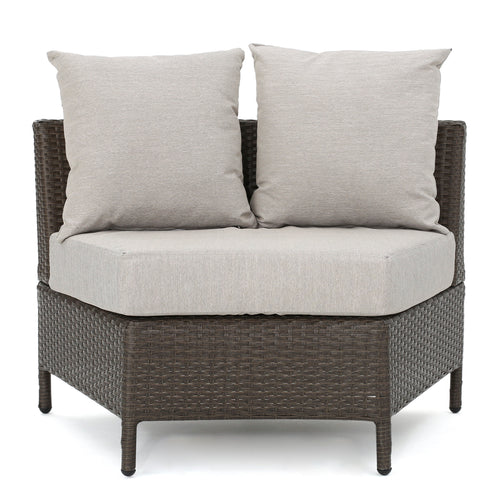 PT LIMON Single Outdoor Sofa Brown Faux Rattan Iron Frame