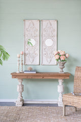 Large Wooden Wall Art Panels with Mirror Accents 17" x 48