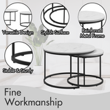 Round Wood Nesting Tables Set of 2 White