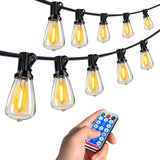 Solar String Lights 100ft Waterproof Patio 30 LED Dimmable USB