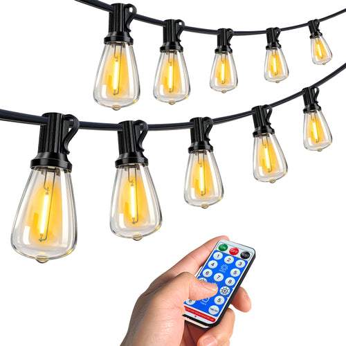 Solar String Lights 100ft Waterproof Patio 30 LED Dimmable USB