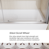 60.in W x 62.in H Single Sliding Shower Door for Bathtub