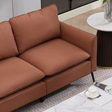 Brown Faux Leather Accent Chair 55.91" x 31.90" x 26.80