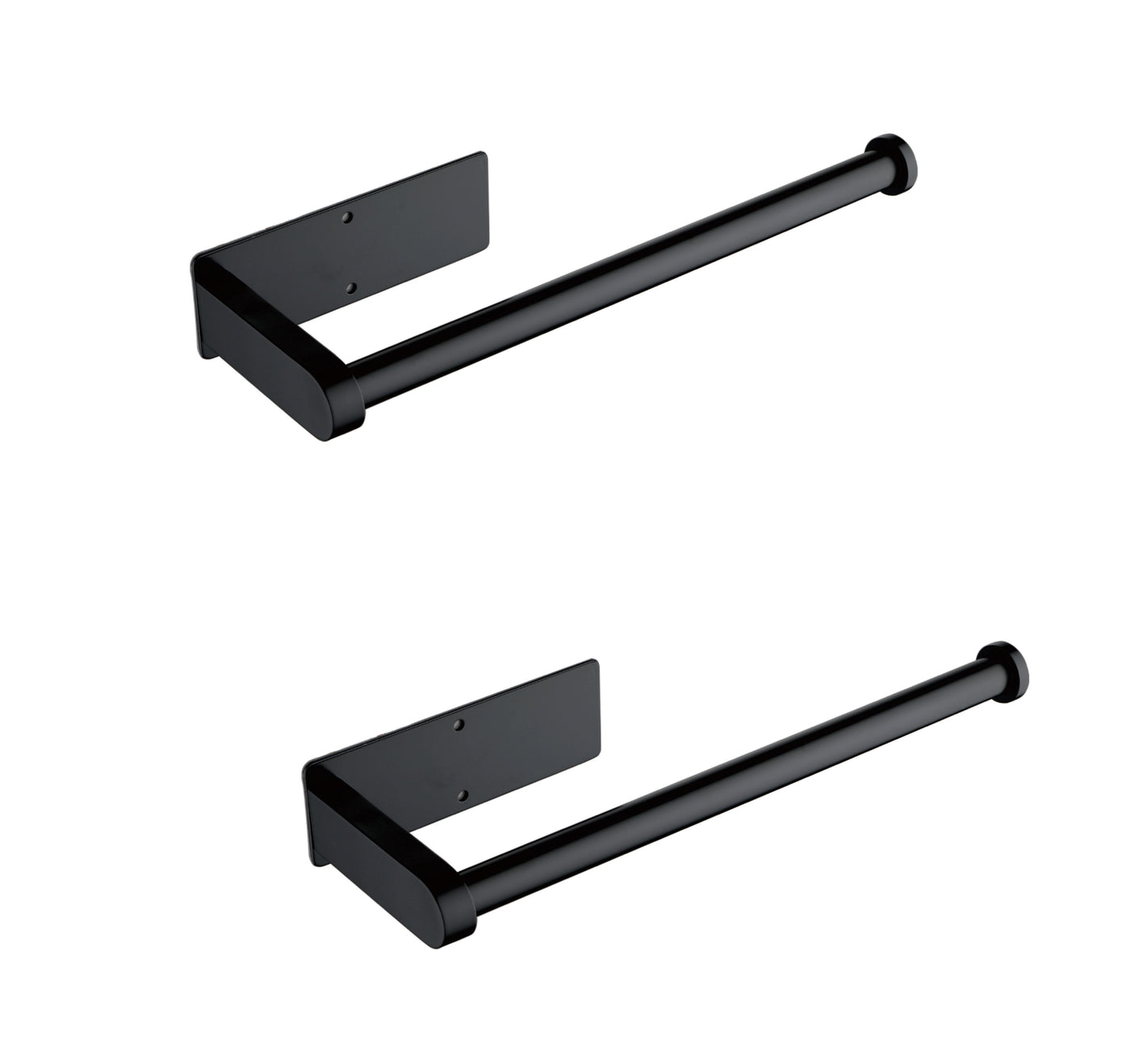 2 Pack Black Self Adhesive Wall Mount Paper Towel Holder