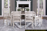 7pc Dining Set Rectangular Table 6 Side Chairs Brown White