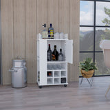 Bar Cart - Cabinet With 6 Wine Racks - Casters - 21.65"W Top