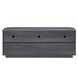 Modern 64" Wavy TV Cabinet with LED Lights Black