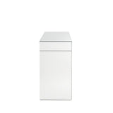 Mirrored Vanity Desk with Faux Crystal Inlay, Free Standing