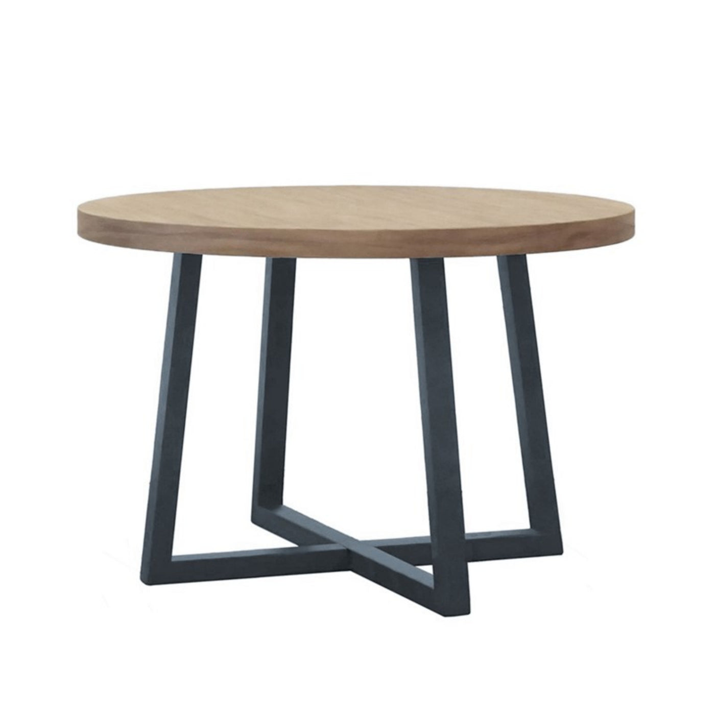 Wheat Finish Round Dining Table Wire Brushed Mindi Top Mahogany Base