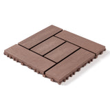 12" Interlocking Patio Deck Tiles Red Brown Polypropylene DIY