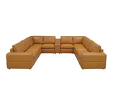 Modular Leather Sectional Sofa Ginger 144"