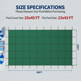 Swimming Pool Safety Cover, Fits 23x43ft Rectangular underground