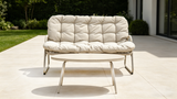 Oval Metal Outdoor Dining Table Off White