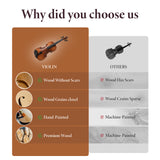 Professional 4/4 Full Size Violin Set - Durable, Lightweight Design