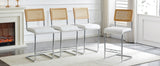 Set of 4 Faux Leather Bar Stool White
