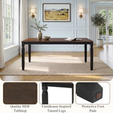 Engineered Wood Dining Table Black/Espresso 63"