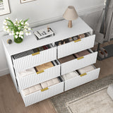 6-Drawer Engineered Wood Dresser White 47"
