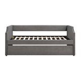 Daybed with Trundle Wood Dark Gray