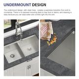 Double Bowl (50/50) Undermount Kitchen Sink- 33"x19"x10" Stainless Steel