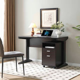 Home Office Desk with Mobile File Cabinet - Red Cocoa - Modesty Panel