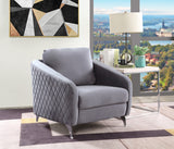Livia 36" Gray Velvet Modern Accent Armchair