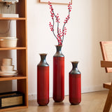Modern White Metal Droplet Vase Set 3-Piece Home Decor