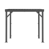 8'x8' Lean-to Gazebo Hardtop Galvanized Steel Gray Patio