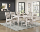 Modern Farmhouse 7 Piece Dining Set Table 6 Chairs Antique White