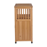 Wooden Patio Bar Table Set with Storage Light Brown