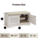 28.74"Shoe Storage Bench with 2 Door Cabinet, Entryway Bench
