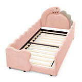 Twin Upholstered Platform Bed Pink