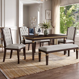 Solid Wood Dining Set Espresso