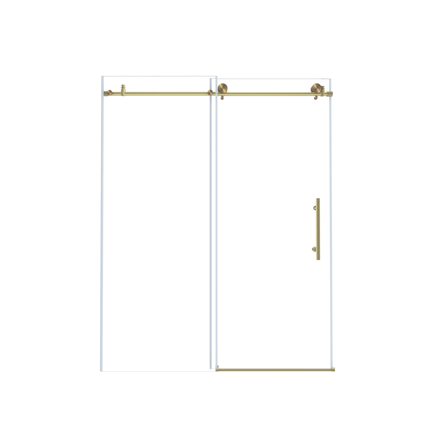 Frameless Shower Door 56-60"W x 76"H Tempered Glass Brushed Gold
