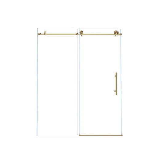 Frameless Shower Door 56-60"W x 76"H Tempered Glass Brushed Gold