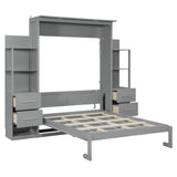 Full Engineered Wood Murphy Bed Gray