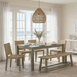 6-Piece Extendable Dining Table Set with Chairs and Bench