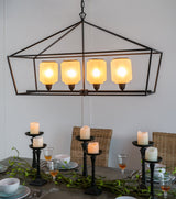 Industrial Iron Chandelier Hanging Light Fixture Kitchen Dining