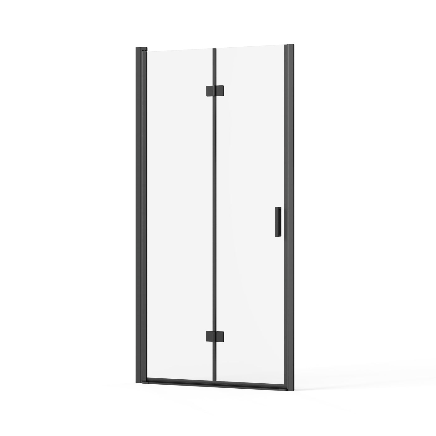Bifold Frameless Glass Shower Door 30"x72" Tempered Black