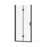 Bifold Frameless Glass Shower Door 30"x72" Tempered Black