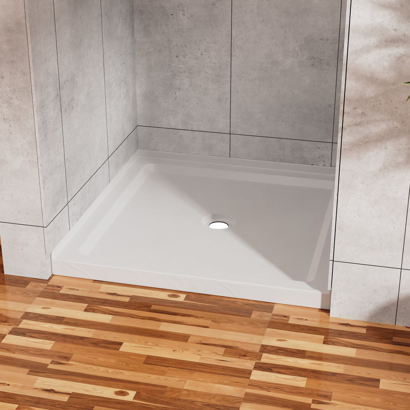36" x 36" Shower Pan with Single Threshold Base Slate