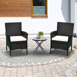 Rattan Wicker Patio Dining Chairs Set, Stackable, Dark Coffee