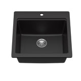 Quartz Bar Sink - 21" x 20" x 9-5/8" Black granite composite Workstation