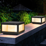 Solar LED Post Cap Light 12" Black Fence Pathway Deck 2-Pack