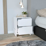 Nightstand - Two Drawers - Manufactured Wood - 17" x 14.6" Top