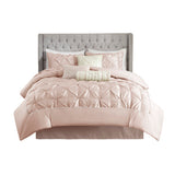 Comforter Set - Pleated Tufted - 100% Polyester - Full 7-Piece