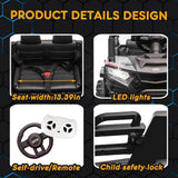 12V 2WD Kids Ride On UTV W/ 2.4G PC,Anti-Collision Bar,High Chassis,Anti-Slip Wh