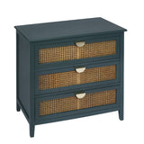 3 Drawer Cabinet, Natural rattan, American Furniture, Suitable for bedroom