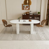Engineered Wood Dining Table White 37"